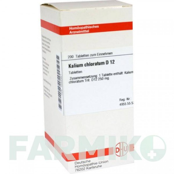 КАЛІУМ ХЛОРАТУМ (KALIUM CHLORATUM) D 12 таблетки 200 шт - Гомеопатія DHU