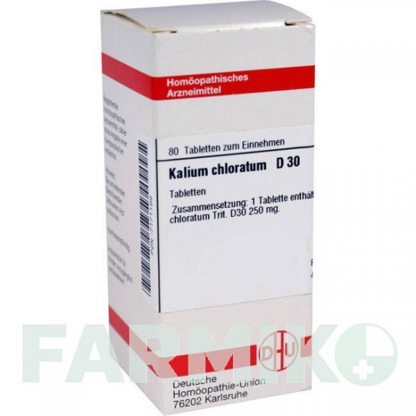 КАЛІУМ ХЛОРАТУМ (KALIUM CHLORATUM) D 30 таблетки 80 шт - Гомеопатія DHU