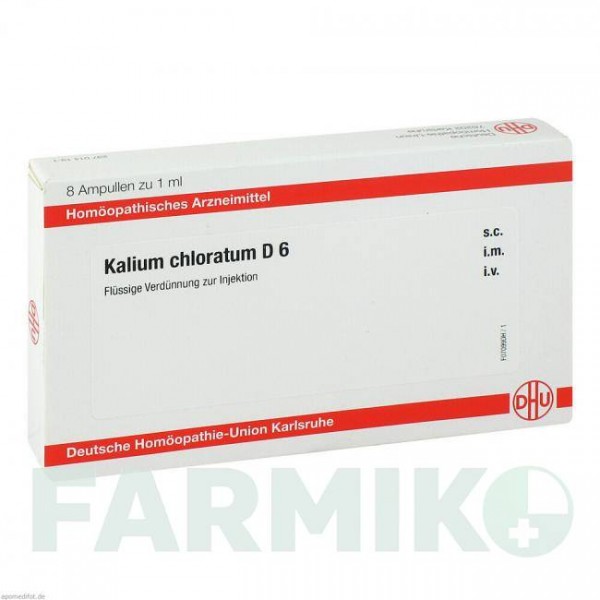 КАЛІУМ ХЛОРАТУМ (KALIUM CHLORATUM) D 6 ампули 8x1 мл - Гомеопатія DHU