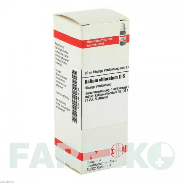 КАЛІУМ ХЛОРАТУМ (KALIUM CHLORATUM) D 6 розчин 20 мл - Гомеопатія DHU