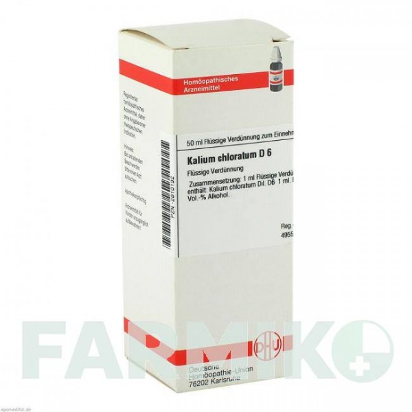 КАЛІУМ ХЛОРАТУМ (KALIUM CHLORATUM) D 6 розчин 50 мл - Гомеопатія DHU