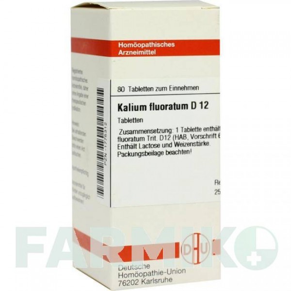 КАЛІУМ ФЛУОРАТУМ (KALIUM FLUORATUM) D 12 таблетки 80 шт - Гомеопатія DHU