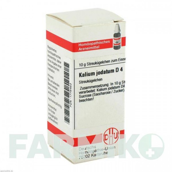 КАЛІУМ ЙОДАТУМ (KALIUM JODATUM) D 4 глобули 10 г - Гомеопатія DHU