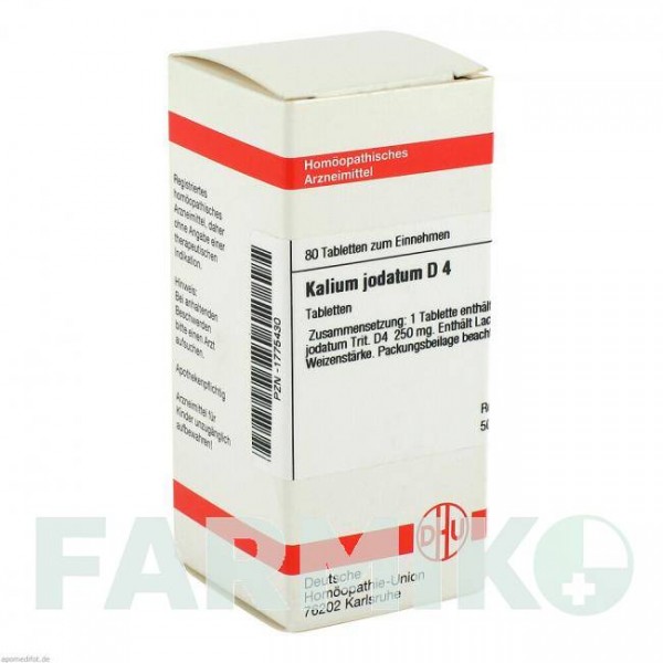 КАЛІУМ ЙОДАТУМ (KALIUM JODATUM) D 4 таблетки 80 шт - Гомеопатія DHU