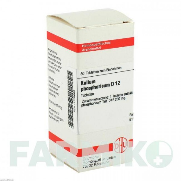 КАЛІУМ ФОСФОРИКУМ (KALIUM PHOSPHORICUM) D 12 таблетки 80 шт - Гомеопатія DHU