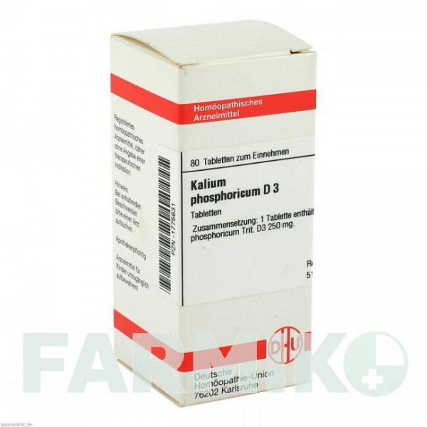 КАЛІУМ ФОСФОРИКУМ (KALIUM PHOSPHORICUM) D 3 таблетки 80 шт - Гомеопатія DHU