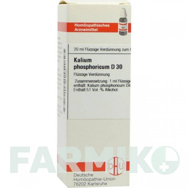 КАЛІУМ ФОСФОРИКУМ (KALIUM PHOSPHORICUM) D 30 розчин 20 мл - Гомеопатія DHU