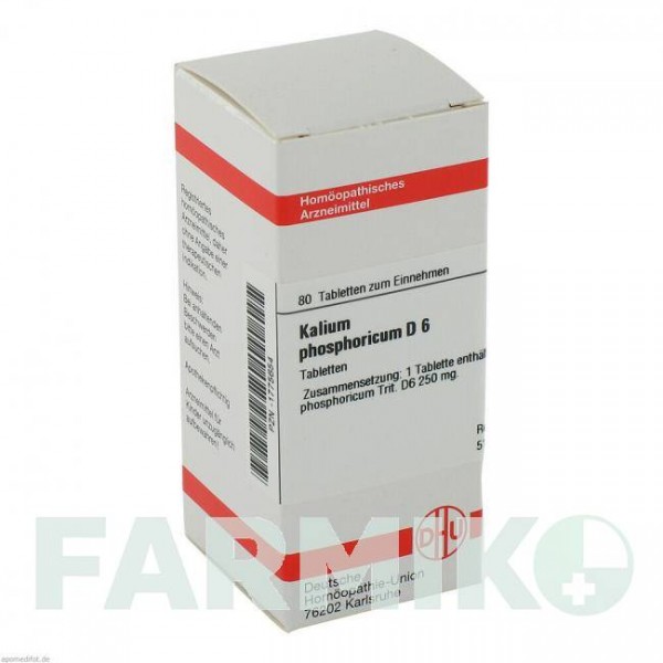 КАЛІУМ ФОСФОРИКУМ (KALIUM PHOSPHORICUM) D 6 таблетки 80 шт - Гомеопатія DHU