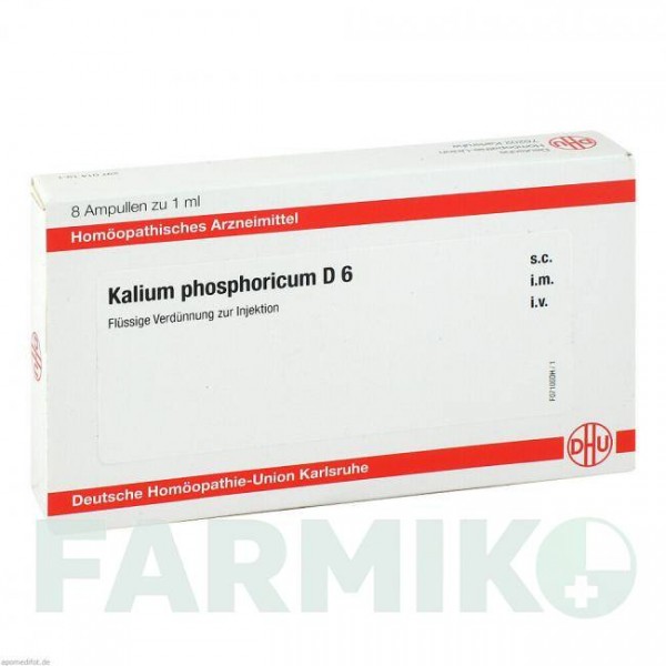 КАЛІУМ ФОСФОРИКУМ (KALIUM PHOSPHORICUM) D 6 ампули 8x1 мл - Гомеопатія DHU