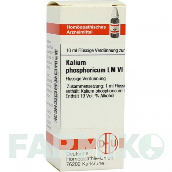 КАЛІУМ ФОСФОРИКУМ (KALIUM PHOSPHORICUM) LM VI розчин 10 мл - Гомеопатія DHU