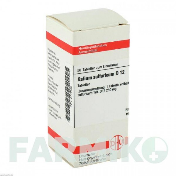 КАЛІУМ СУЛЬФУРИКУМ (KALIUM SULFURICUM) D 12 таблетки 80 шт - Гомеопатія DHU