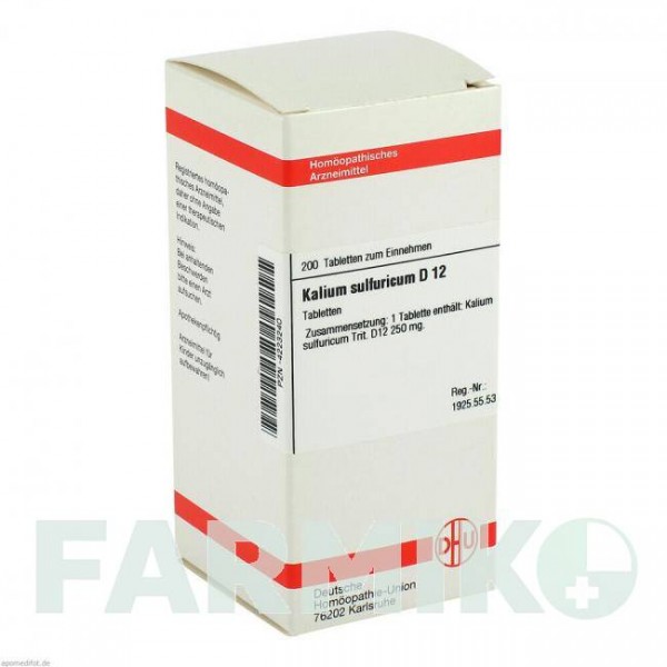 КАЛІУМ СУЛЬФУРИКУМ (KALIUM SULFURICUM) D 12 таблетки 200 шт - Гомеопатія DHU