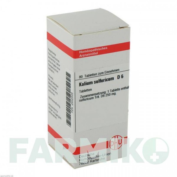 КАЛІУМ СУЛЬФУРИКУМ (KALIUM SULFURICUM) D 6 таблетки 80 шт - Гомеопатія DHU