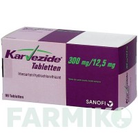 КАРВЕЗИД (KARVEZIDE) 300 мг/12,5 мг таблетки 98 шт - Ирбесартан, Гидрохлоротиазид EMRA-MED