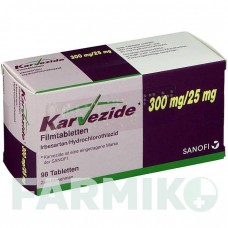 КАРВЕЗИД (KARVEZIDE) 300 мг/25 мг таблетки 98 шт - Ірбесартан, Гідрохлоротіазид KOHLPHARMA