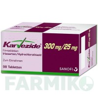 КАРВЕЗИД (KARVEZIDE) 300 мг/25 мг таблетки 98 шт - Ірбесартан, Гідрохлоротіазид SANOFI