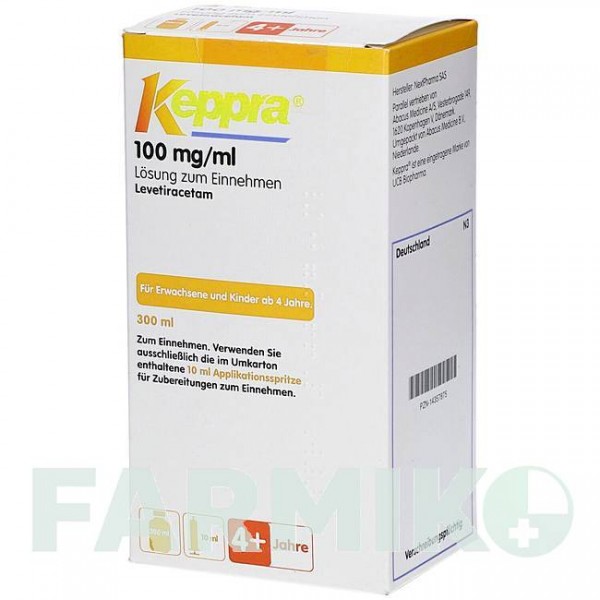 КЕППРА (KEPPRA) 100 мг/мл раствор 300 мл - Леветирацетам ABACUS MEDICINE