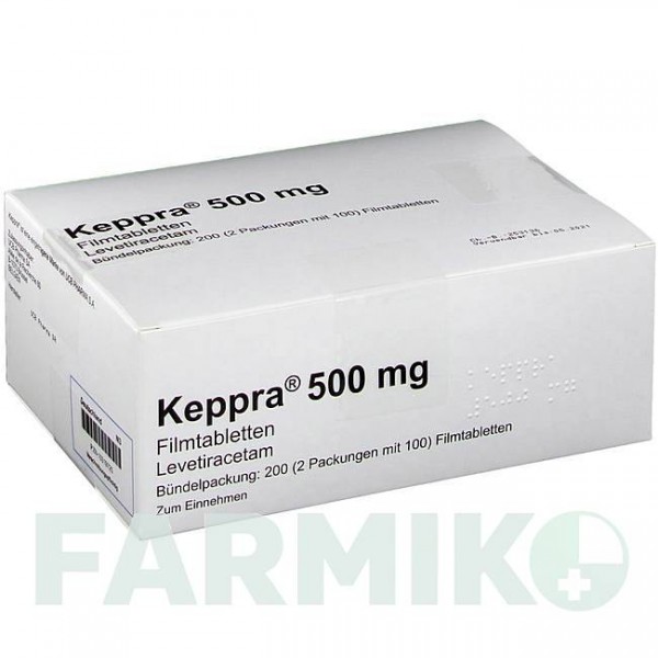 КЕППРА (KEPPRA) 500 мг таблетки 200 шт - Леветирацетам ABACUS MEDICINE