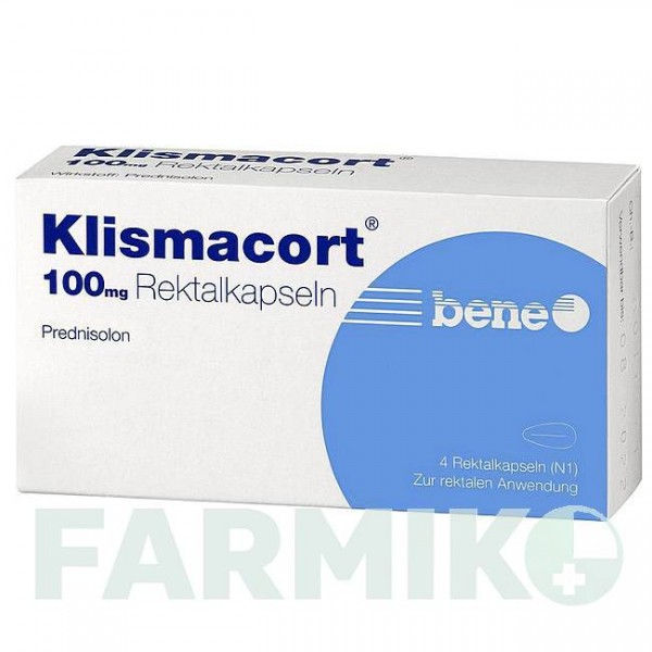 КЛИСМАКОРТ (KLISMACORT) 100 мг капсулы 4 шт - Преднизолон BENE