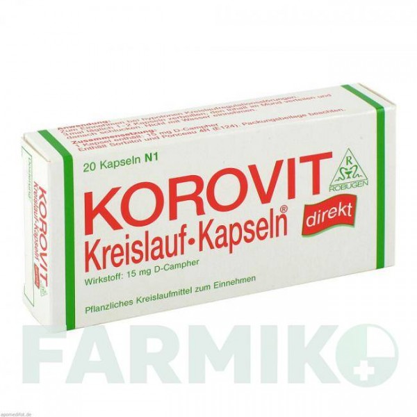 КОРОВИТ (KOROVIT) капсулы 20 шт - Камфора ROBUGEN