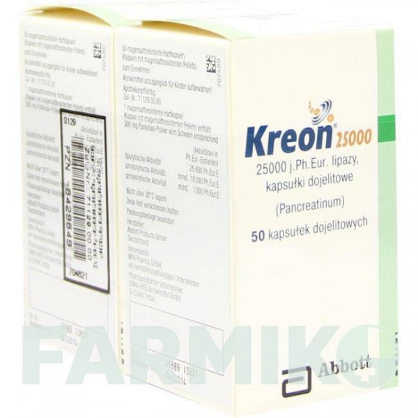 КРЕОН (KREON) 25000 капсулы 100 шт - Мультиэнзимы EMRA-MED