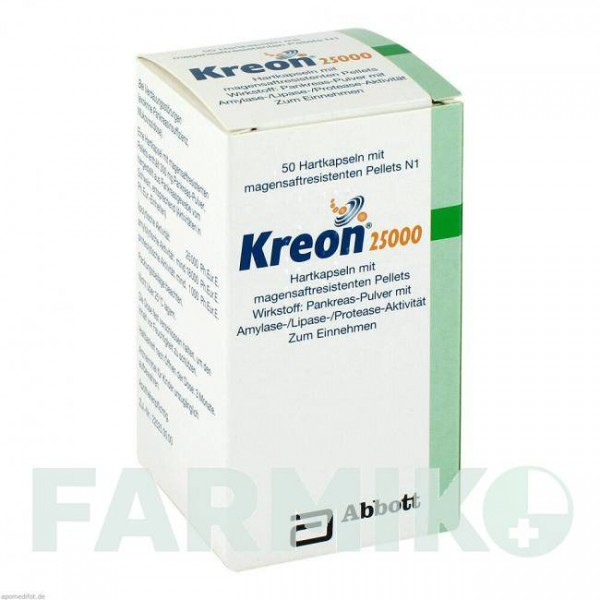 КРЕОН (KREON) 25000 капсулы 50 шт - Мультиэнзимы VIATRIS
