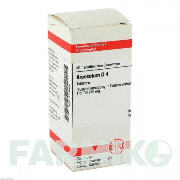 КРЕОЗОТУМ (KREOSOTUM) D 4 таблетки 80 шт - Гомеопатія DHU