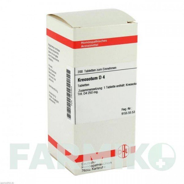 КРЕОЗОТУМ (KREOSOTUM) D 4 таблетки 200 шт - Гомеопатія DHU