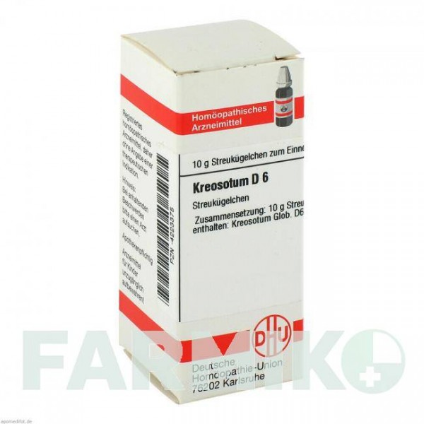 КРЕОЗОТУМ (KREOSOTUM) D 6 глобули 10 г - Гомеопатія DHU