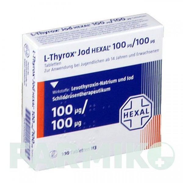 Л ТИРОКС (L THYROX) 100/100 таблетки 100 шт - Левотироксин, Йодид калия HEXAL