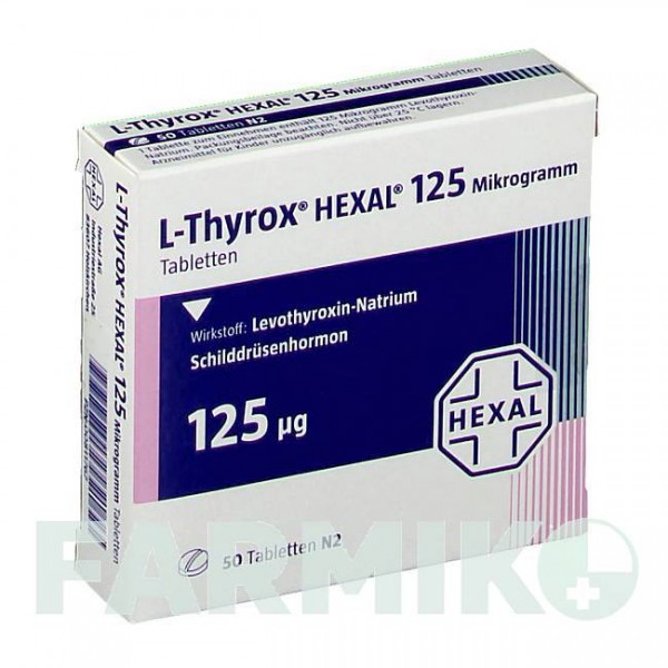 Л ТИРОКС (L THYROX) 125 мкг таблетки 50 шт - Левотироксин HEXAL