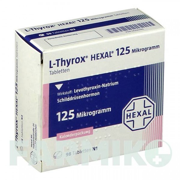 Л ТИРОКС (L THYROX) 125 мкг таблетки 98 шт - Левотироксин HEXAL