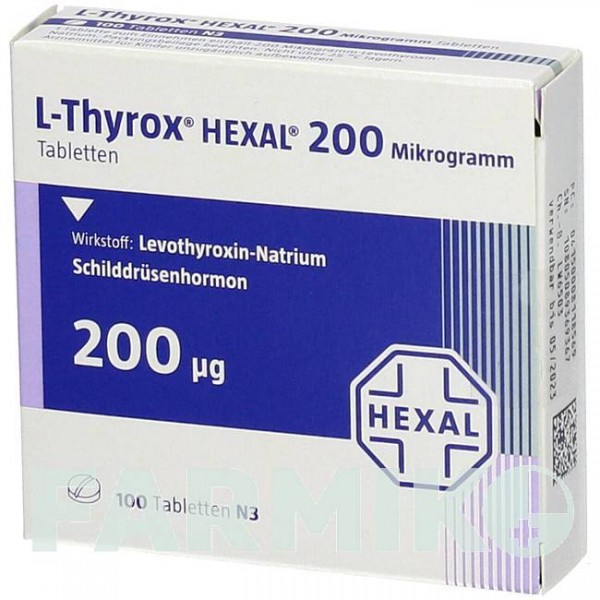 Л ТИРОКС (L THYROX) 200 мкг таблетки 100 шт - Левотироксин HEXAL