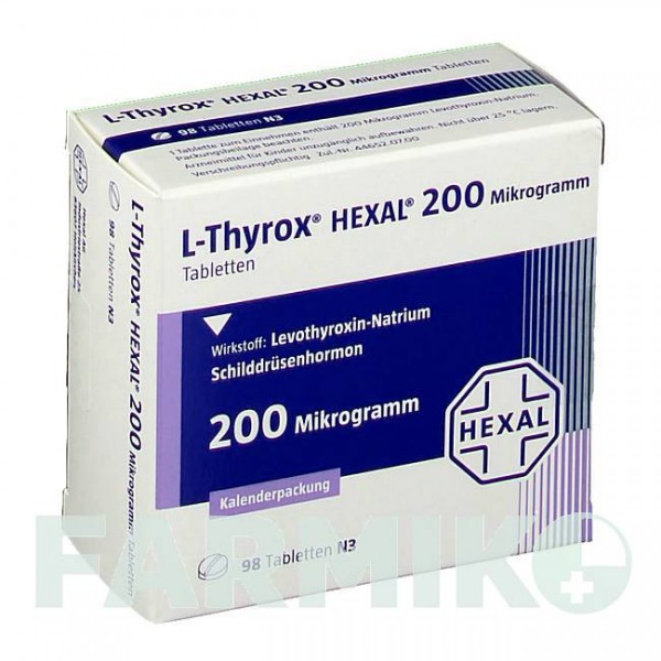 Л ТИРОКС (L THYROX) 200 мкг таблетки 98 шт - Левотироксин HEXAL