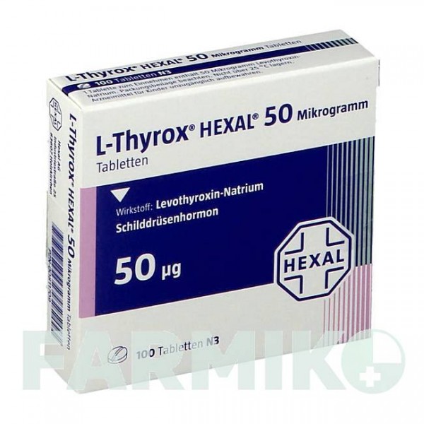 Л ТИРОКС (L THYROX) 50 мкг таблетки 100 шт - Левотироксин HEXAL