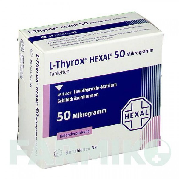 Л ТИРОКС (L THYROX) 50 мкг таблетки 98 шт - Левотироксин HEXAL