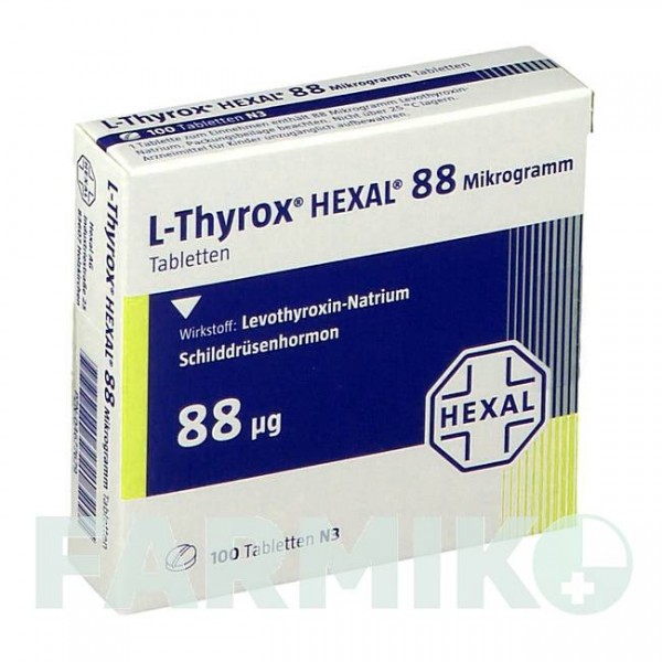Л ТИРОКС (L THYROX) 88 мкг таблетки 100 шт - Левотироксин HEXAL