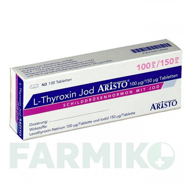 Л ТИРОКСИН (L THYROXIN) 100 мкг/150 мкг таблетки 100 шт - Левотироксин, Йодид калия ARISTO PHARMA