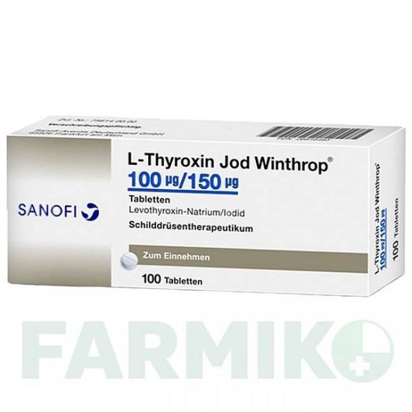 Л ТИРОКСИН (L THYROXIN) 100 мкг/150 мкг таблетки 100 шт - Левотироксин, Йодид калію SANOFI