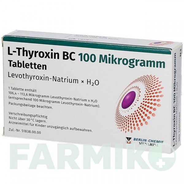 Л ТИРОКСИН (L THYROXIN) 100 мкг таблетки 50 шт - Левотироксин BERLIN-CHEMIE