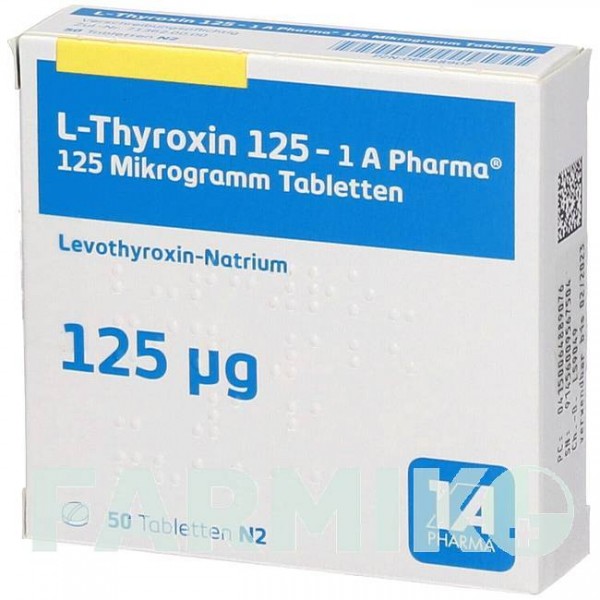 Л ТИРОКСИН (L THYROXIN) 125 таблетки 50 шт - Левотироксин 1 A PHARMA