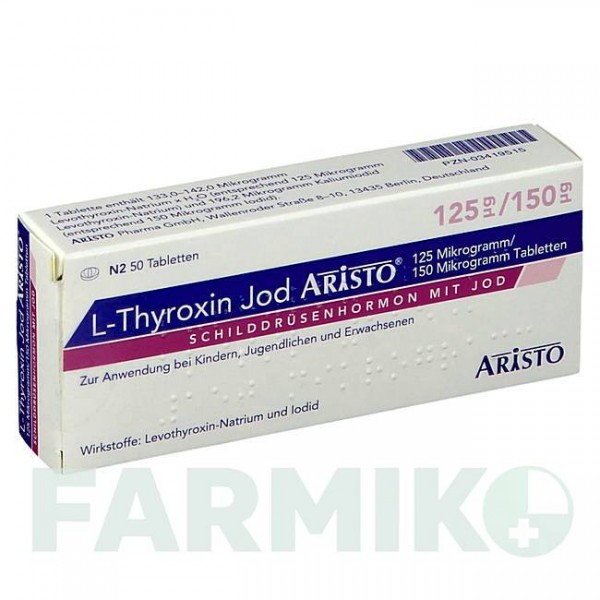 Л ТИРОКСИН (L THYROXIN) 125 мкг/150 мкг таблетки 50 шт - Левотироксин, Йодид калію ARISTO PHARMA