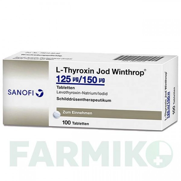 Л ТИРОКСИН (L THYROXIN) 125 мкг/150 мкг таблетки 100 шт - Левотироксин, Йодид калия SANOFI