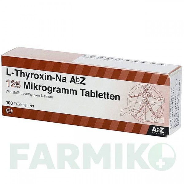Л ТИРОКСИН (L THYROXIN) 125 мкг таблетки 100 шт - Левотироксин ABZ PHARMA
