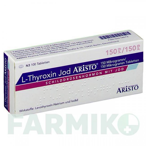 Л ТИРОКСИН (L THYROXIN) 150 мкг/150 мкг таблетки 100 шт - Левотироксин, Йодид калия ARISTO PHARMA