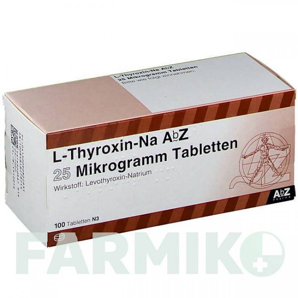 Л ТИРОКСИН (L THYROXIN) 25 мкг таблетки 100 шт - Левотироксин ABZ PHARMA