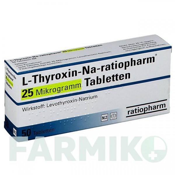 Л ТИРОКСИН (L THYROXIN) 25 мкг таблетки 50 шт - Левотироксин RATIOPHARM