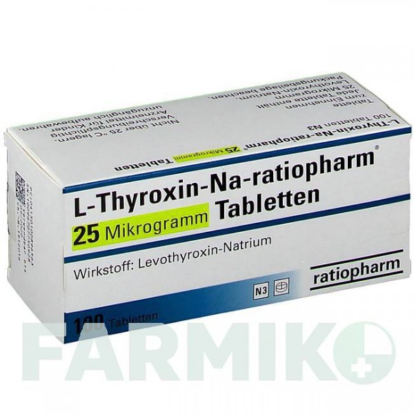 Л ТИРОКСИН (L THYROXIN) 25 мкг таблетки 100 шт - Левотироксин RATIOPHARM
