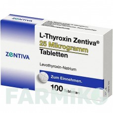 Л ТИРОКСИН (L THYROXIN) 25 мкг таблетки 100 шт - Левотироксин ZENTIVA