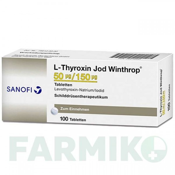 Л ТИРОКСИН (L THYROXIN) 50 мкг/150 мкг таблетки 100 шт - Левотироксин, Йодид калия SANOFI